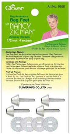 Bag Feet 1/2" Glossy Nickel - Nancy Zieman - Clover