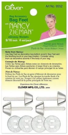 Bag Feet 9/16" (15mm) Glossy Nickel - Nancy Zieman - Clover
