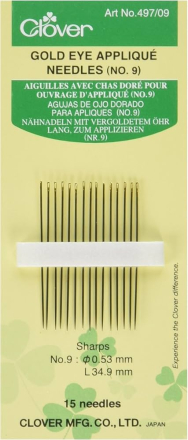 Gold Eye Appliqué Needles by Clover