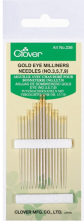 Gold Eye Milliners Needles #3/9 by Clover