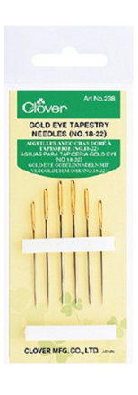 Gold Eye Tapestry Needles #18/22 by Clover