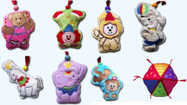 Circus Mobile! by 1-2-3 Embroidery