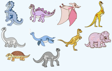Cute World of Dinosaurs by 1-2-3 Embroidery