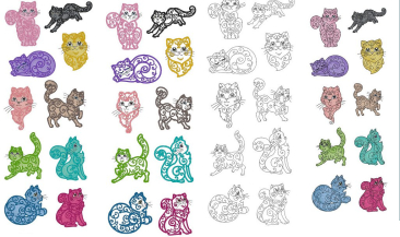 Decorative Cats Mylar or Appliqué CD - Purely Gates