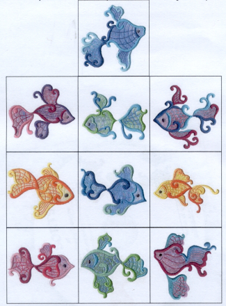 All Sorts Embroidery - Fantasy Fish with Angelina Fibre