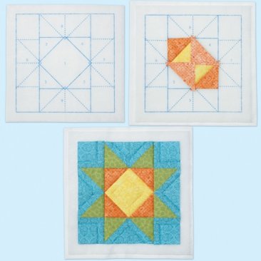 Quilt as You Go  Pre-Printed Batting with Fusible Back Rolling Stone Block Pattern - June Tailor