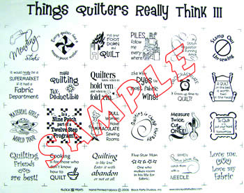 Things Quilters Really Think Tote Pattern/Panel combo