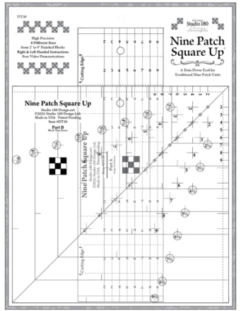 Nine Patch Square Up Ruler (2 piece) by Deb Tucker