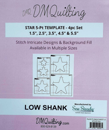 DM Quilting - Star 5 Pt Template 4 Pce Set