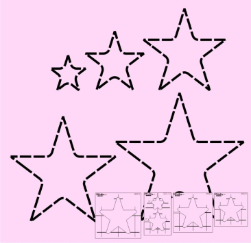 DM Quilting - Star 5 Pt Template 4 Pce Set