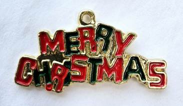 Merry Christmas Enamelled Charm