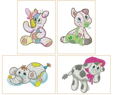 Hatched in Africa - Patchwork Animal Friends 4" x 4" & 5" x 7"
