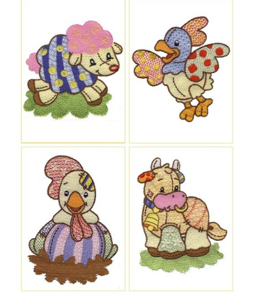 Hatched in Africa - Patchwork Farm Animals 5" x 7"