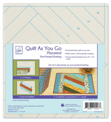 Quilt As You Go Placemat Pre-Printed Batting - Jakarta Pattern - June Tailor