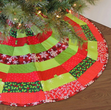 Quilt As You Go Pre-Printed Batting - Christmas Tree Skirt  - June Tailor