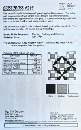 Crisscross Quilt by Lazy Angle
