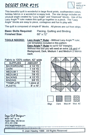 Desert Star Quilt by Lazy Angle