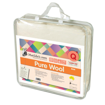 100% Pure Wool Wadding Queen Size by Matilda's Own