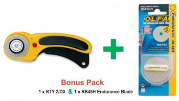 45mm Olfa Ergonomic Rotary Cutter + 45mm Endurance Blade