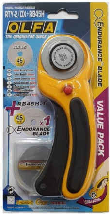 45mm Olfa Ergonomic Rotary Cutter + 45mm Endurance Blade