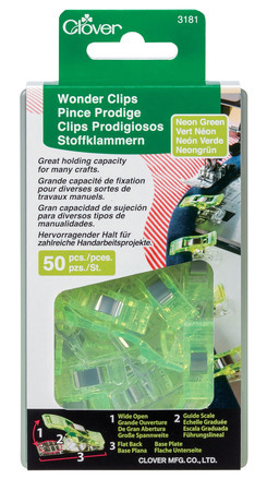 Wonder Clips Neon Green 50/pkt by Clover