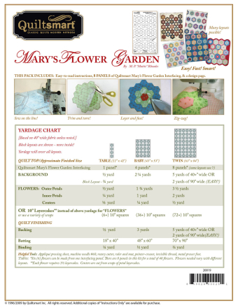 Quiltsmart Mary's Flower Garden
