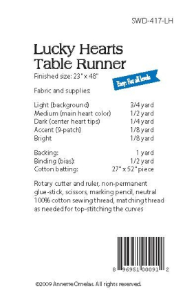 Lucky Hearts Table Runner by Southwind Designs