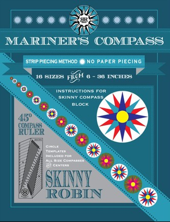 Skinny Robin Mariner's Compass Book and 45˚ Compass Ruler
