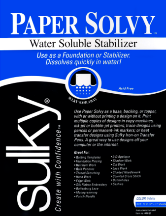 Sulky ® Paper Solvy ™ - 12 x 8½" x 11"