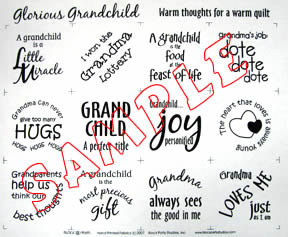 Glorious Grandchild Fabric Panel &  Good Points Pattern