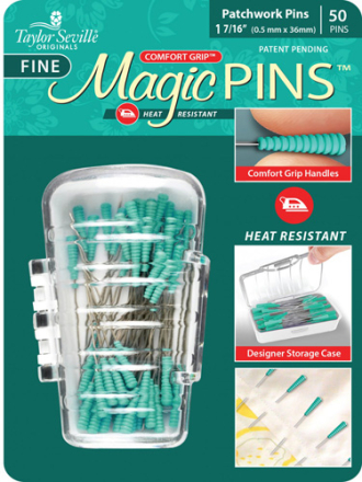 Magic Pins in Designer Case Patchwork Fine 50pc by Taylor Seville