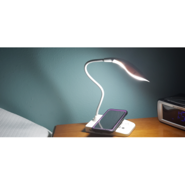 goLightly® by ViviLux LED Task Lamp with Wireless Phone Charger + USB Charging Port + Rechargeable Battery