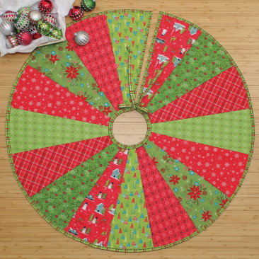 Quilt As You Go Pre-Printed Batting - Christmas Tree Skirt  - June Tailor