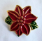 Christmas Poinsettie Enamelled Button