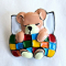 Teddy Asleep under a Quilt Enamelled Button
