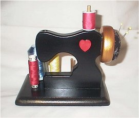 Wooden Sewing Machine - Thread Holder & Pin Cushion
